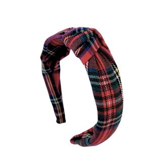 Red Plaid Knot Headband
