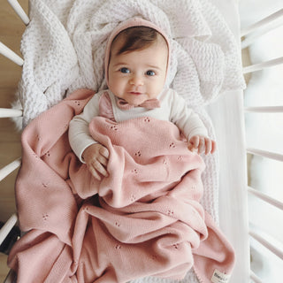 Organic Pointelle Luxury Knit Swaddle — Ballet Slippers
