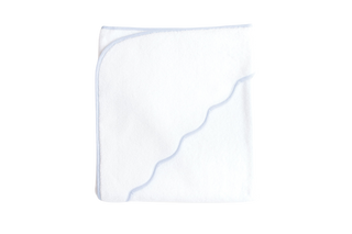 Hooded Towel   Blue Stripe Trim
