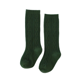Forest Green Cable Knit Knee High Socks
