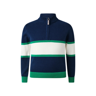 Striped Half Zip Sweater
