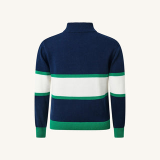 Striped Half Zip Sweater
