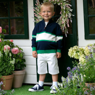 Striped Half Zip Sweater
