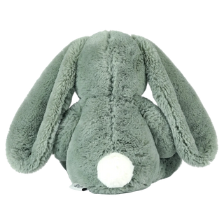 Sage green Beau Bunny soft toy with floppy ears and plush texture
