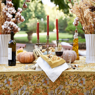 Jardin Tablecloth – Mustard & Grey (59 × 59 in.)
