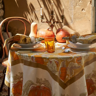 Pumpkin Tablecloth – Orange & Mustard (71 × 106 in.)
