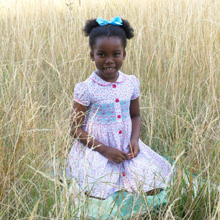 Floral Smocked Button Front Dress
