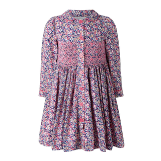 Floral Smocked Button Front Dress
