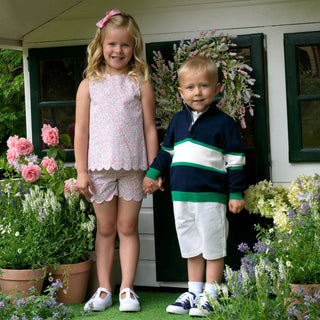 Striped Half Zip Sweater
