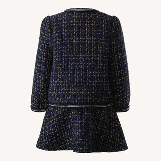 Navy Tweed Jacket and Skirt Set
