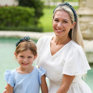 Green Plaid Knot Headband
