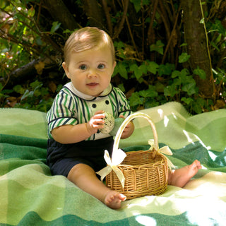 Stripe Romper Short Set – Navy & Green
