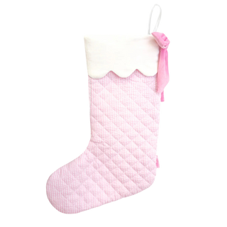 Pink Seersucker Christmas Stocking

