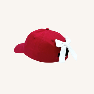 Bow Baseball Hat with Snowman
