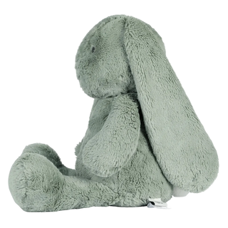 Sage green Beau Bunny soft toy with floppy ears and plush texture
