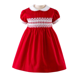 Classic Red Smocked Dress and Bloomers
