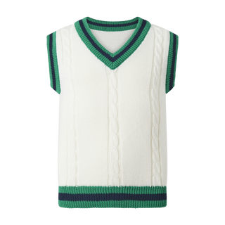 Cable Knit Sweater Vest, Ivory
