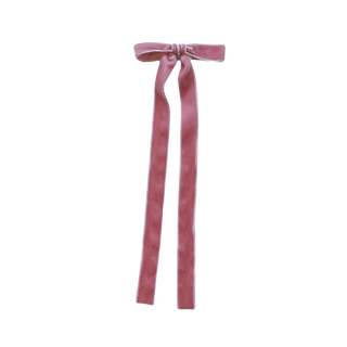 Velvet Long Tail Bow – Old Pink
