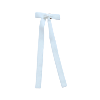 Velvet Long Tail Bow – White
