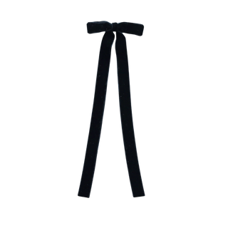 Velvet Long Tail Bow – Black
