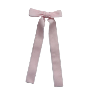 Velvet Long Tail Bow – Light Pink
