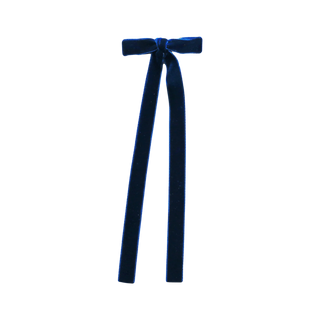 Velvet Long Tail Bow – Navy
