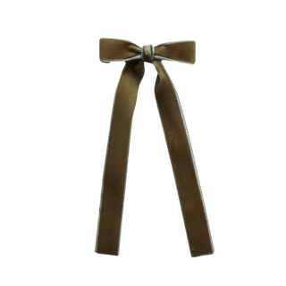 Velvet Long Tail Bow – Camel
