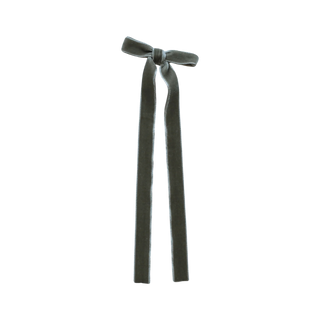 Velvet Long Tail Bow – Taupe
