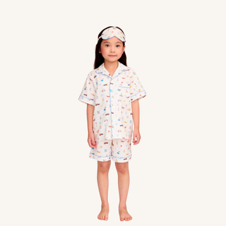 Kid’s Twill Pajama Short Set in Summer Nostalgia
