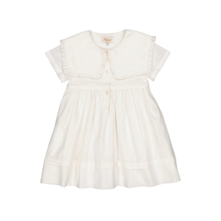 Paolina Dress – Off White Embroidered Linen Look
