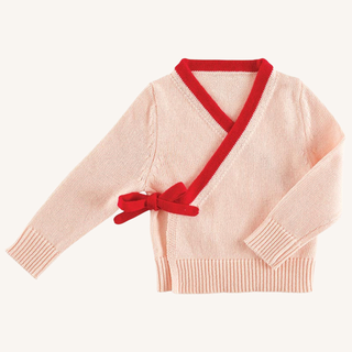 Two Piece Knit Wrap Set – Pink/Red
