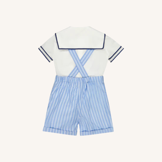 George Overalls Set – Blue Stripe
