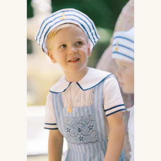 George Overalls Set – Blue Stripe
