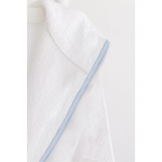 Bathrobe with Blue Stripe Trim
