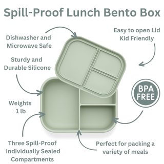 Ali+Oli Reusable Silicone Bento Box – Pine
