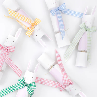 Gingham Bow Bunny Crackers – Set of 6

