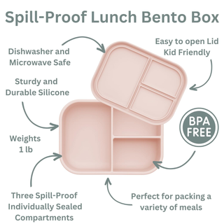 Ali+Oli Reusable Silicone Bento Box – Blush
