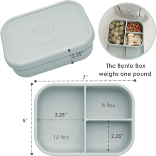 Ali+Oli Reusable Silicone Bento Box – Blue
