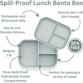 Ali+Oli Reusable Silicone Bento Box – Blue
