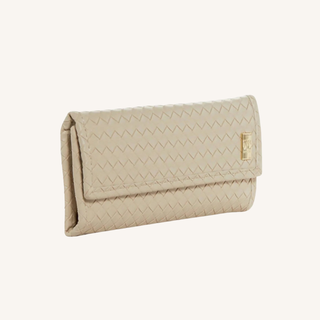 The Luxe Jewelry Wallet – Woven Bisque
