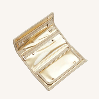 The Luxe Jewelry Wallet – Woven Bisque
