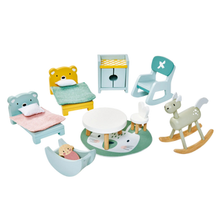 Dolls House Children's Room Furniture – Classic Nursery Set
