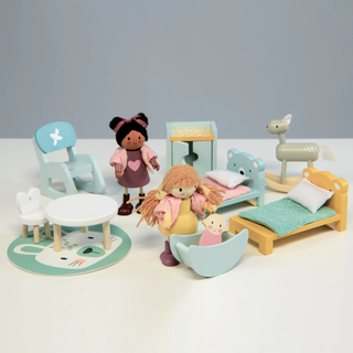 Dolls House Children's Room Furniture – Classic Nursery Set
