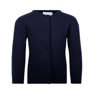 Girls’ Navy Cotton Cashmere Cardigan
