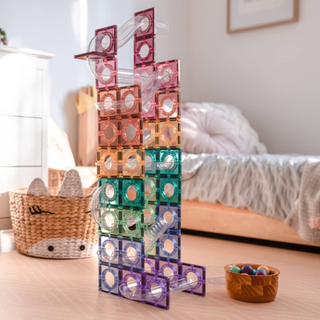 Pastel Ball Run Pack – 106 Piece Magnetic Tile Set
