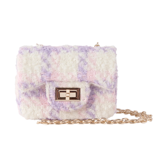 Tweed Crossbody Bag – Lavender Check
