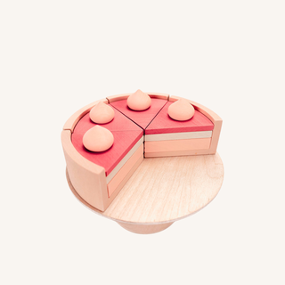 Wooden Pink Cake on Cake Stand
