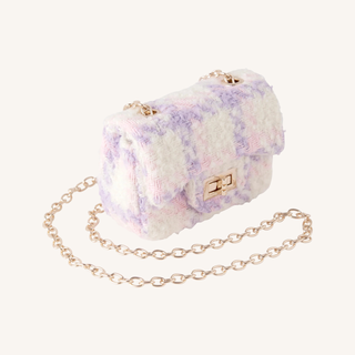 Tweed Crossbody Bag – Lavender Check
