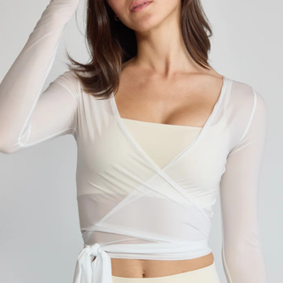 Ballet Mesh Wrap in White
