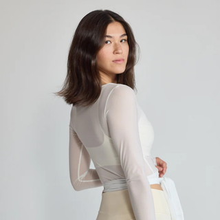 Ballet Mesh Wrap in White
